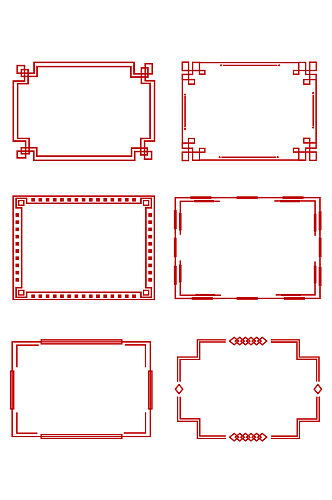 红色中国风边框元素