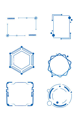 墨蓝色科技几何边框元素