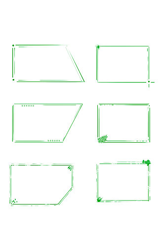 手绘简约树叶花纹边框元素