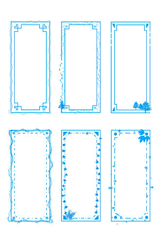 简约矩形花边花纹边框元素