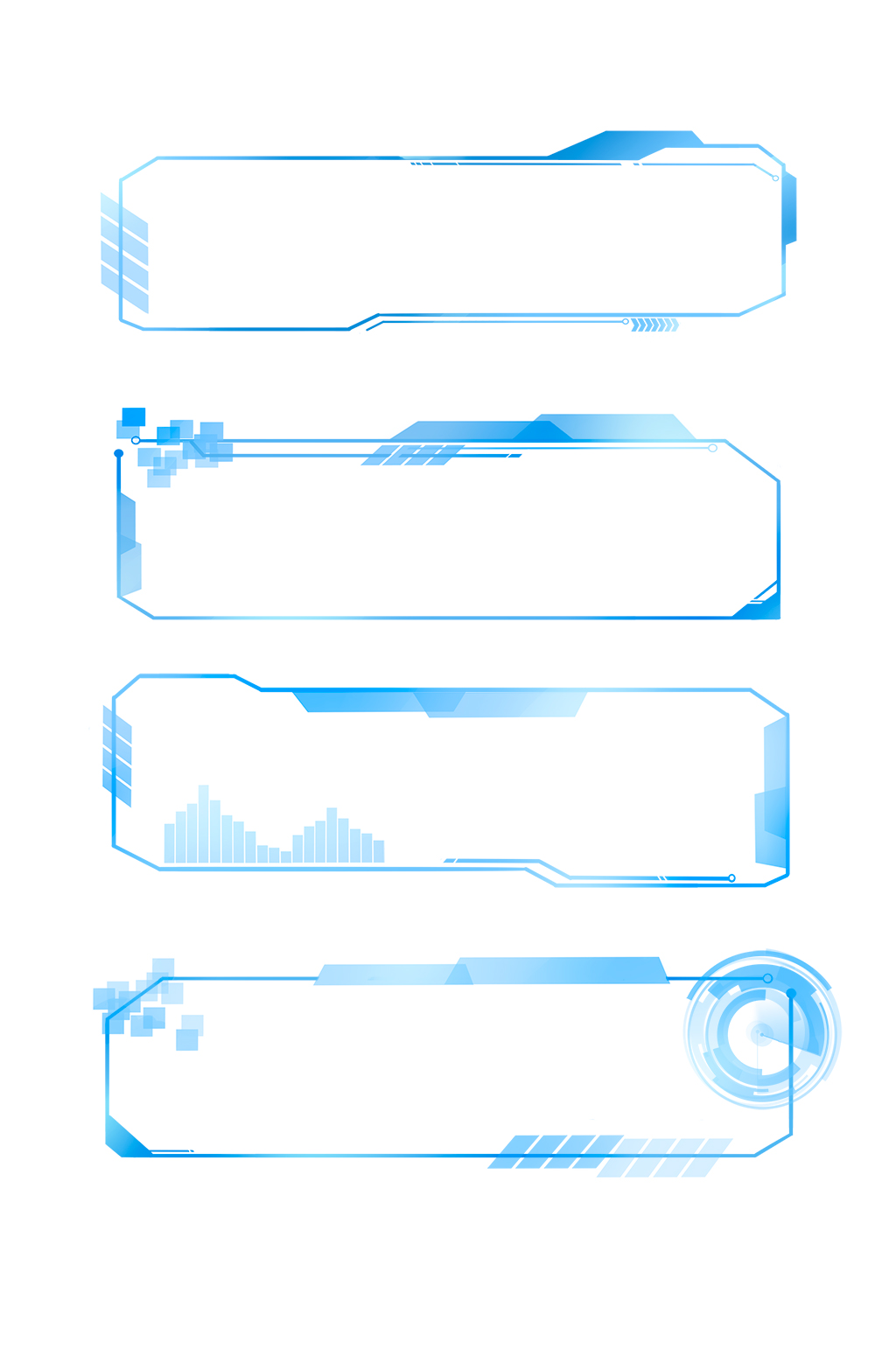 科技感背景透明边框标题框文本框元素