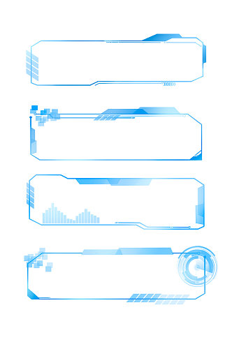 科技感背景透明边框标题框文本框元素