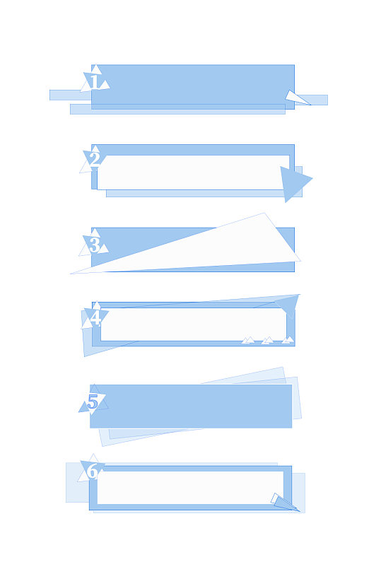 商务简约蓝色三角形形数字装饰标题框元素