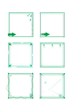 正方形边框花纹花边元素