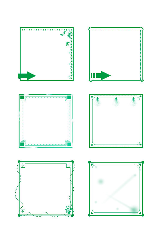 正方形边框花纹花边元素
