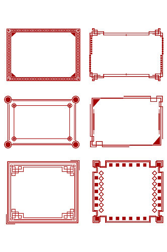 中国风边框古典中式红色边框元素