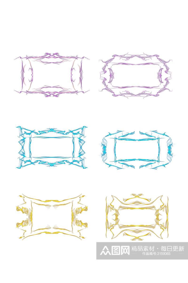 手绘线条涂鸦边框标题框元素素材