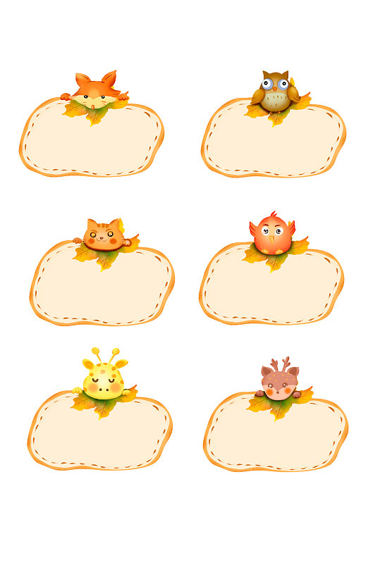 卡通动物边框花纹花边元素-众图网