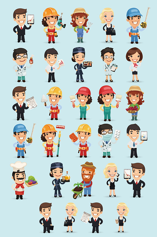 卡通家人人物图图片-卡通家人人物图素材下载-众图网