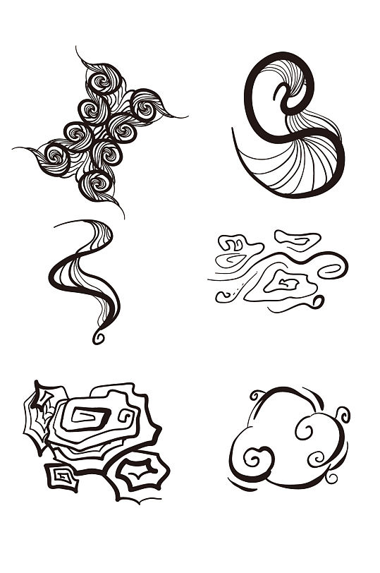 中式矢量花纹花边