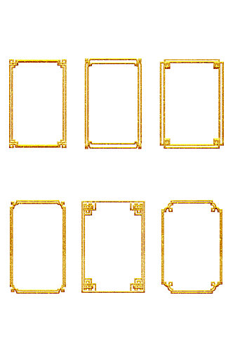 中式线条金色边框装饰框元素