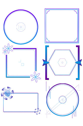 简约科技线条花纹边框元素