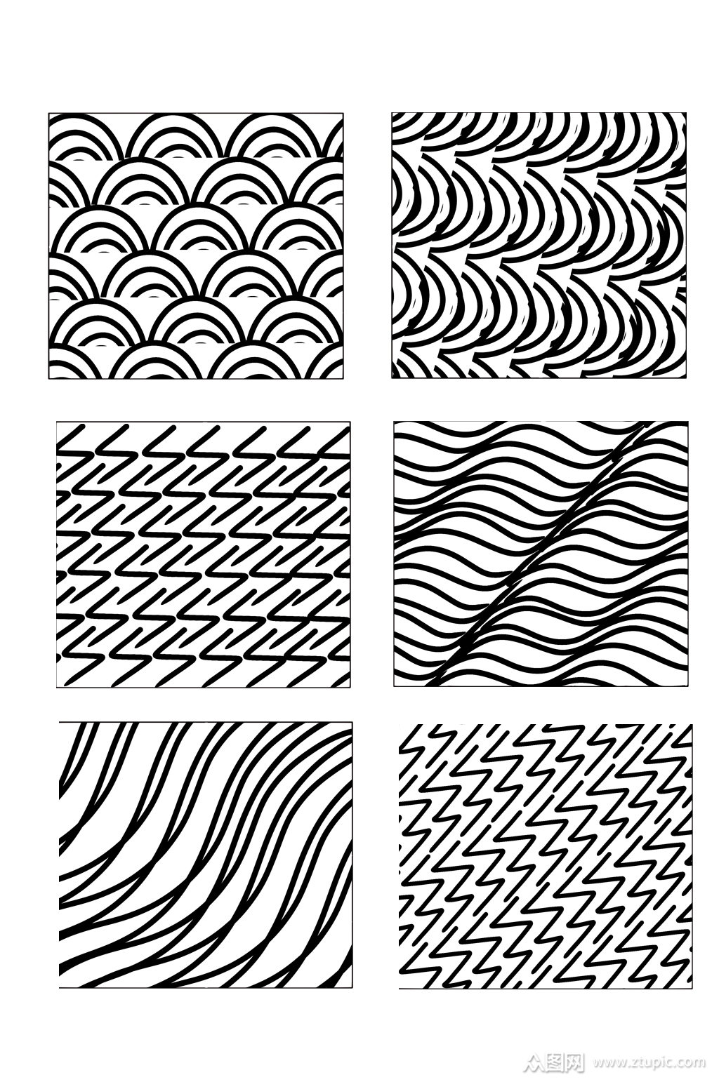 简约手绘线条花纹底纹背景元素素材