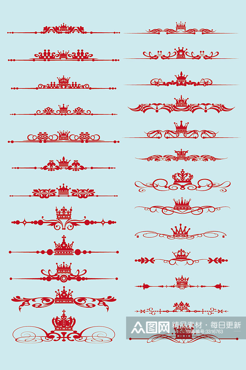 矢量欧式皇冠花纹花边素材