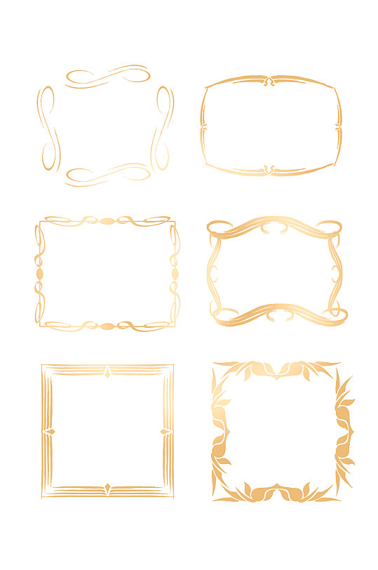 金色欧式边框花纹花边元素