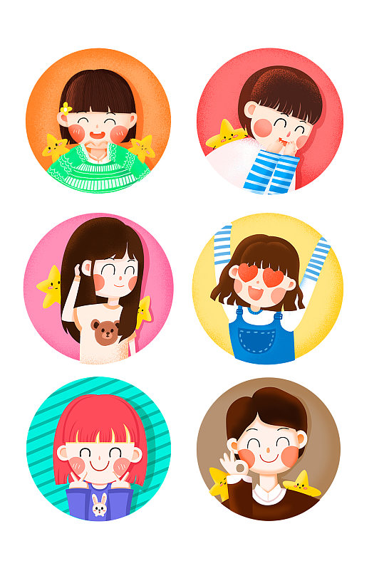 圆形卡通小孩子元素