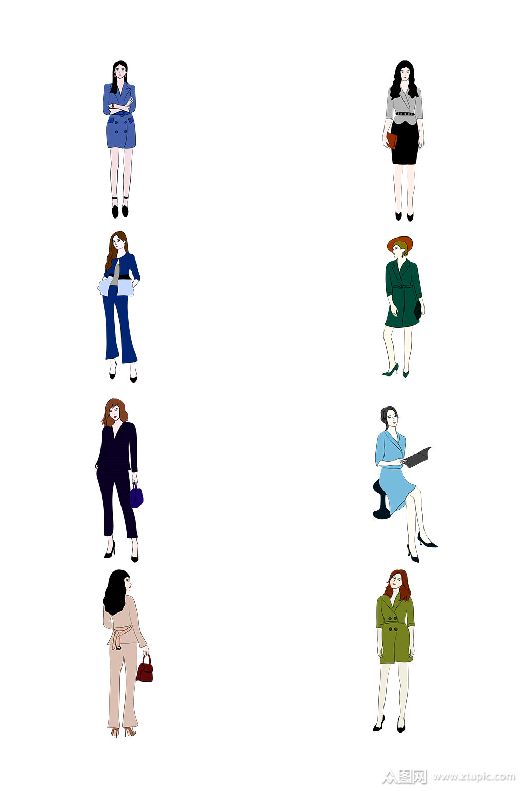 时尚女白领人物元素素材