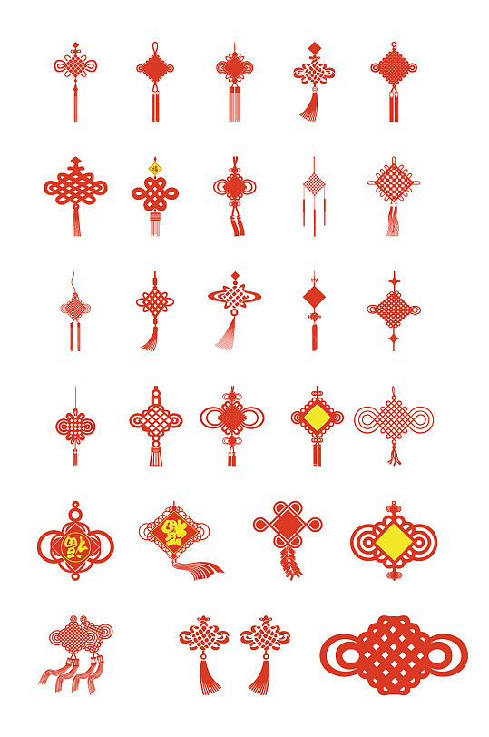 中式古典中国结装饰元素