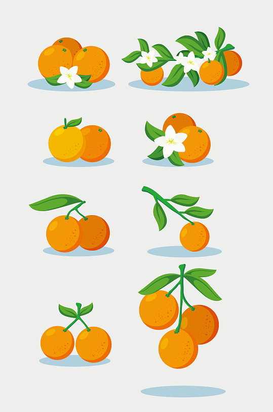 AI矢量桔子橘子橙子