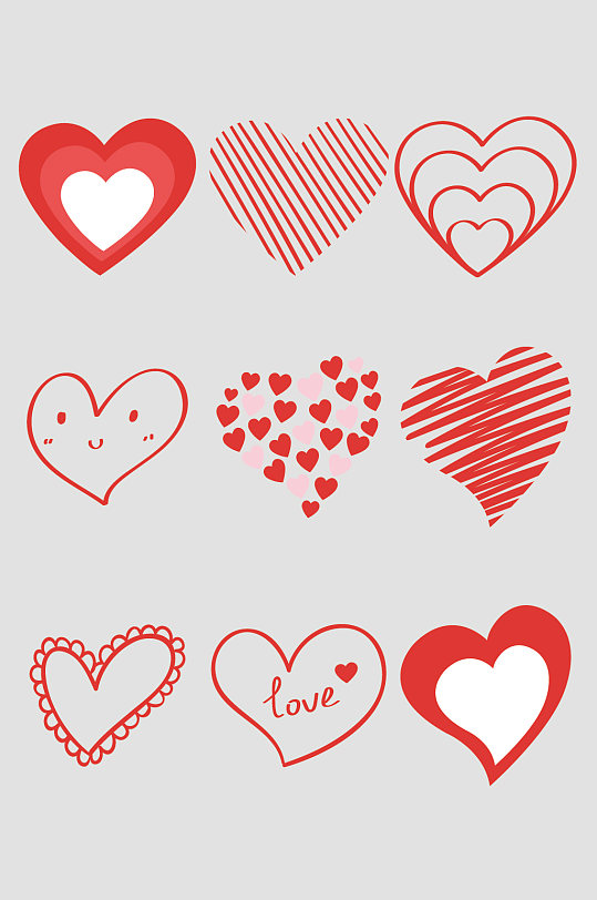 ai矢量心心爱心