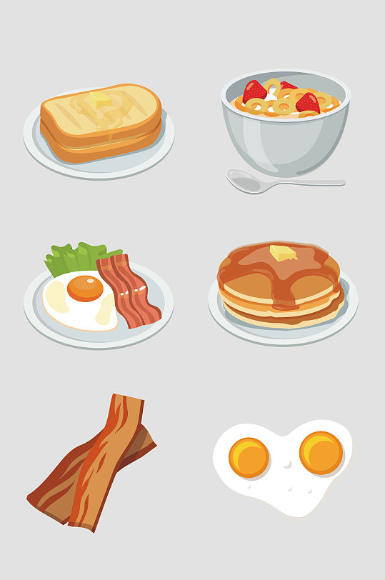 ai矢量快餐食品