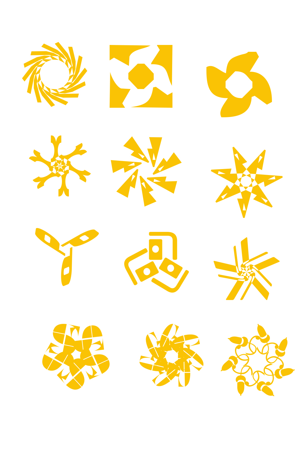 简约花型标志logo元素