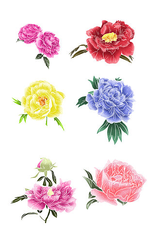 五彩缤纷玫瑰花元素