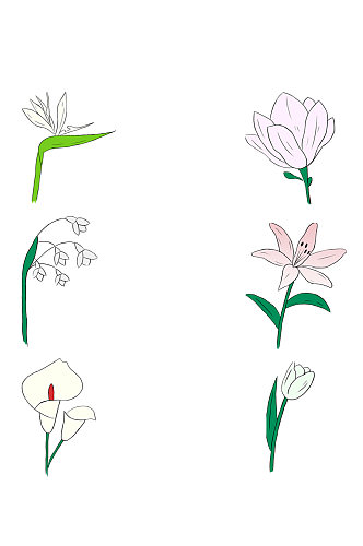 手绘水彩花儿花朵元素