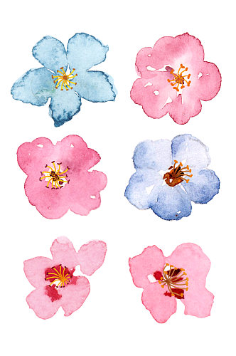 水墨水彩花朵花儿元素