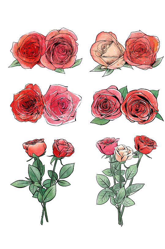 玫瑰花瓣手绘图片-玫瑰花瓣手绘素材下载-众图网