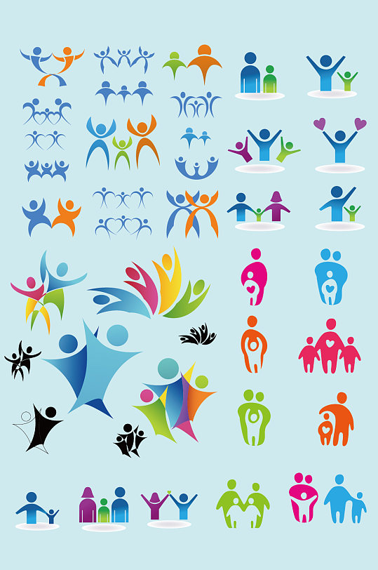 ai矢量卡通人物标识标志