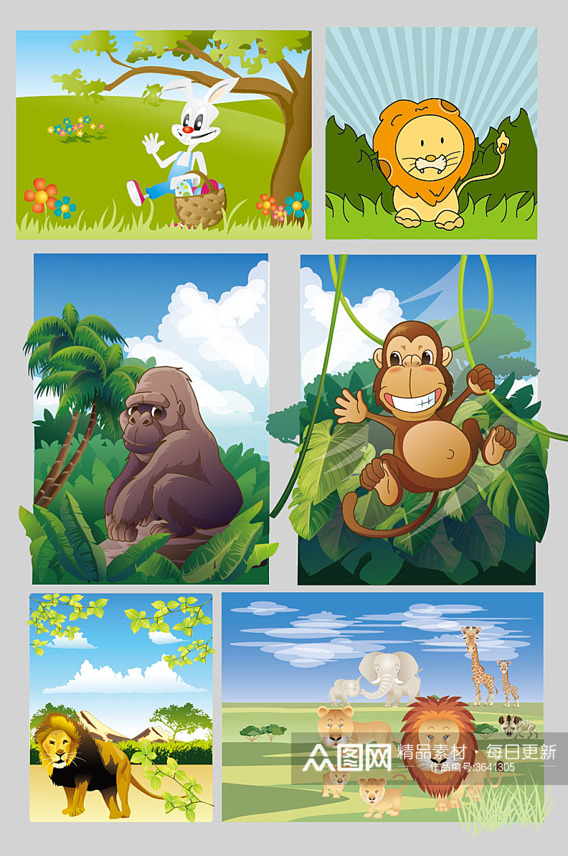 AI矢量森林动物插画素材