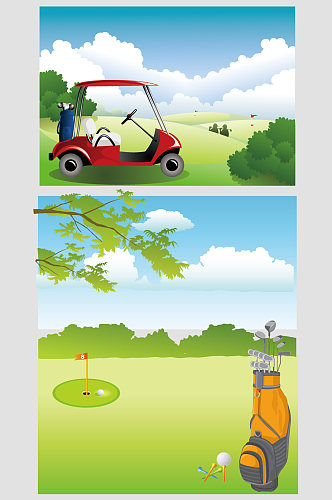 AI矢量高尔夫插画