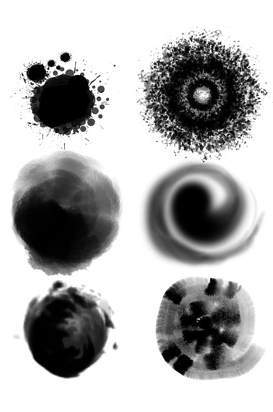 圆形水墨装饰元素