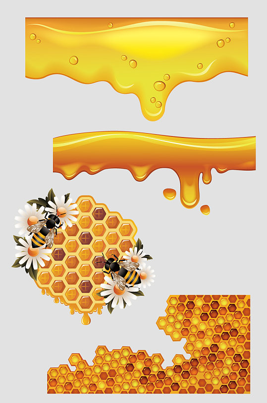 ai矢量蜂蜜元素