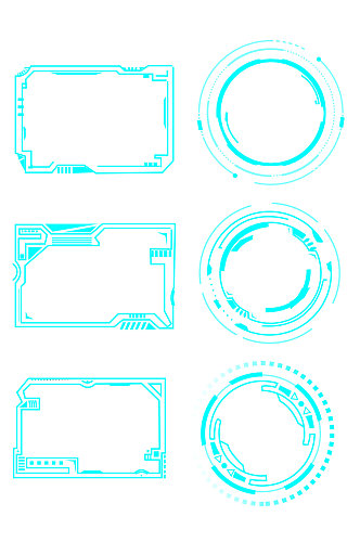 科技风渐变科技边框元素