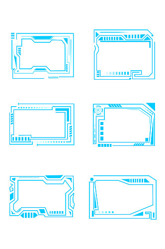 蓝色渐变科技酷炫边框元素