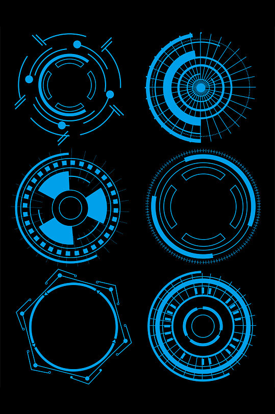 圆形科技酷炫边框元素立即下载数据可视化高端炫酷边框素材免扣元素