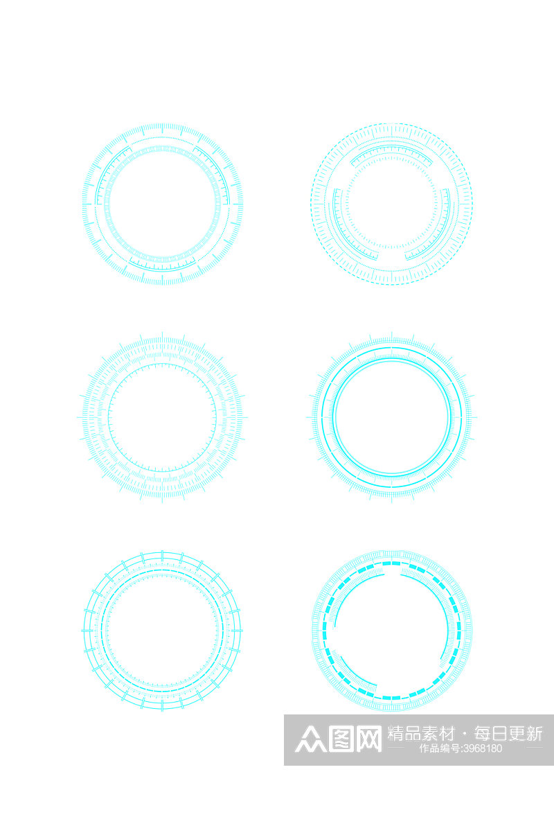 科技蓝圆形框元素素材