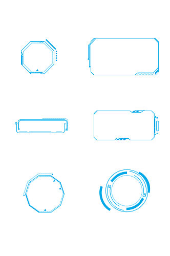 可视化蓝色科技边框元素