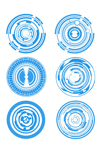 圆形科技蓝色边框元素