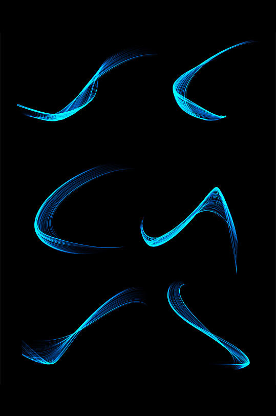 科技蓝色酷炫线条元素