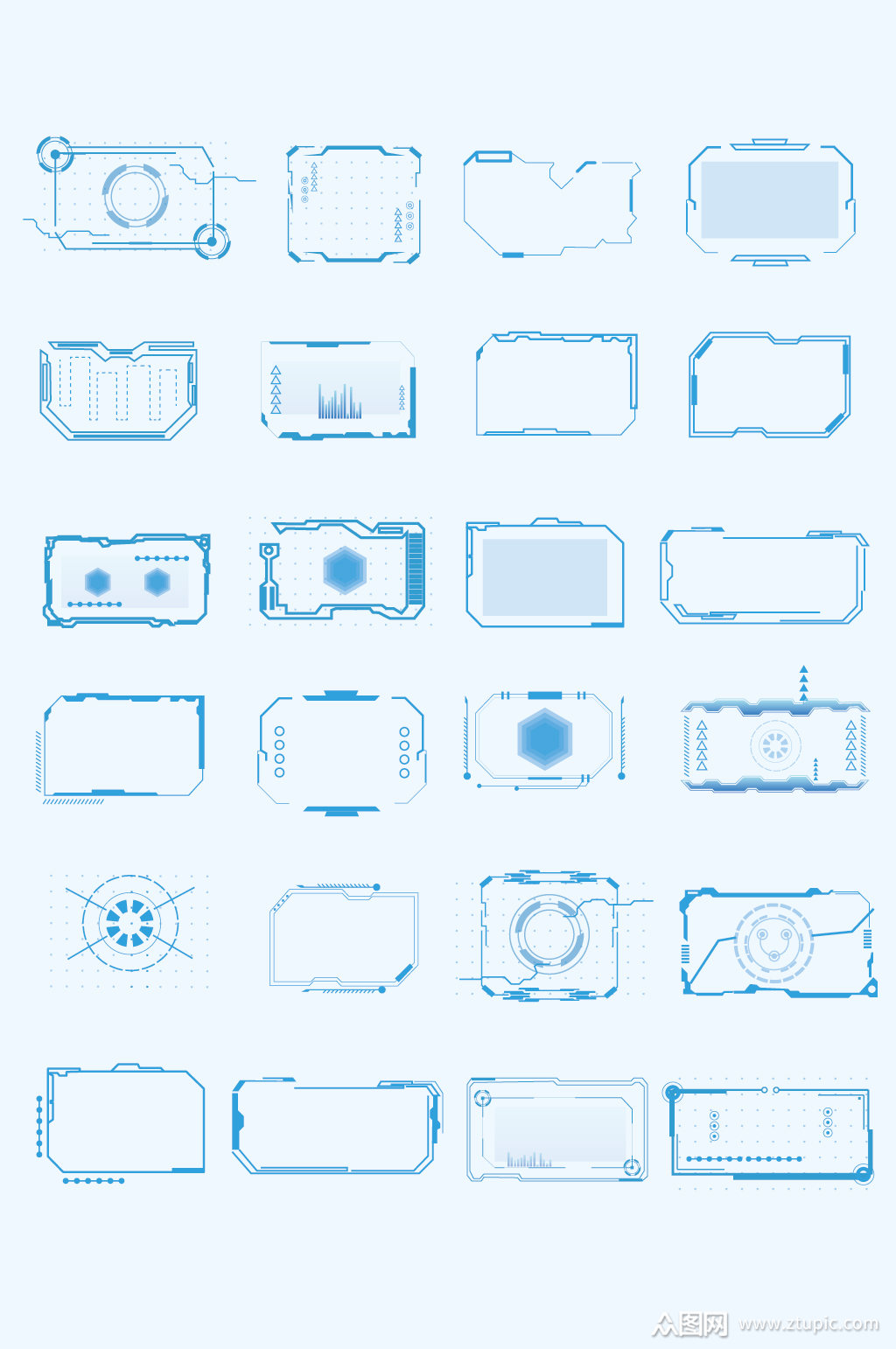 ai矢量简约几何科技边框花边素材