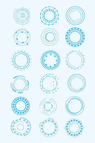 圆形矢量科技花纹边框