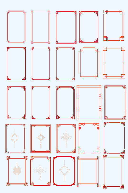 中式矢量花纹边框-众图网