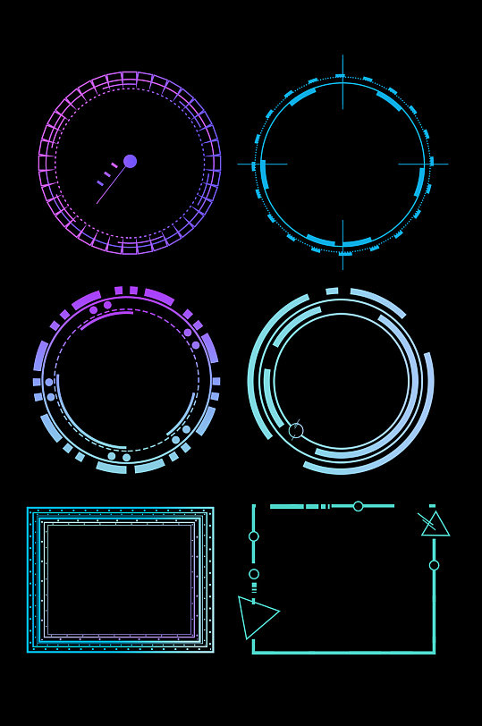 简约绚丽科技边框元素