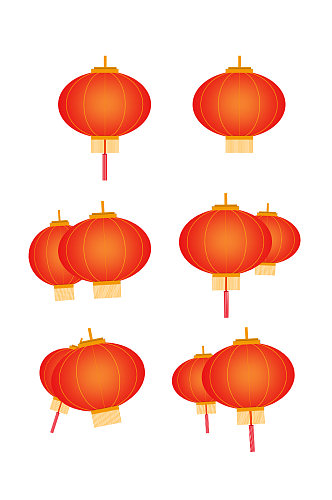 中式古典装饰灯笼元素
