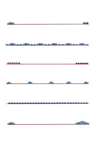手绘中式花纹国潮翔云鱼鳞浪花分割线元素