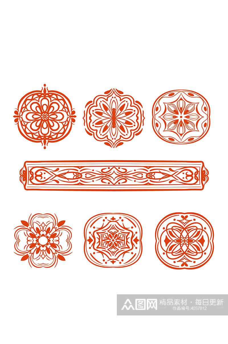 古典中式装饰花纹元素素材