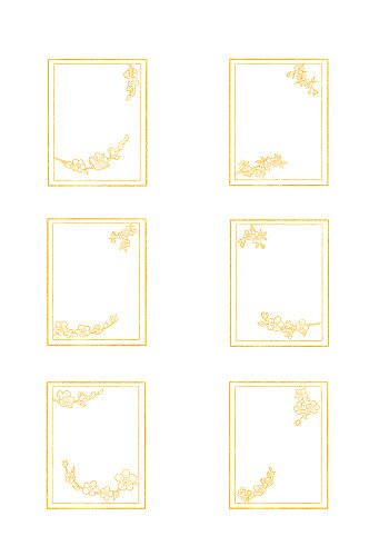 金粉花朵边框元素